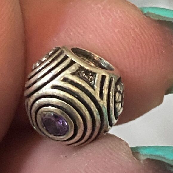 Authentic Pandora Hypnotic Purple Cubic Zirconia Charm - Picture 2 of 3
